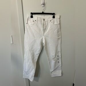 GAP Women's White Cropped Straight Leg Jeans